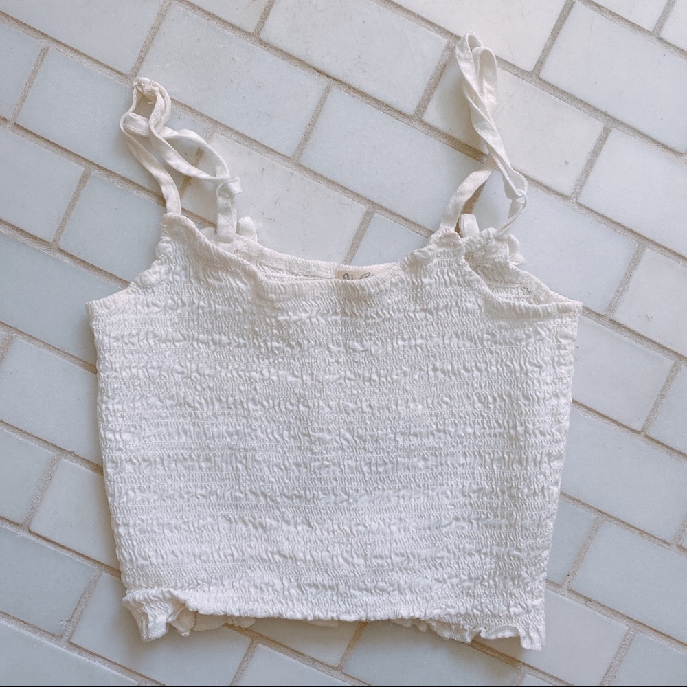 WHITE CROPPED TANK